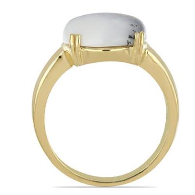 925 SILVER NATURAL DENDRATIC AGATE GEMSTONE BIG STONE RING